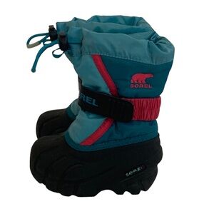 Sorel Flurry Blue Pink Little Girl's Winter Snow Boots